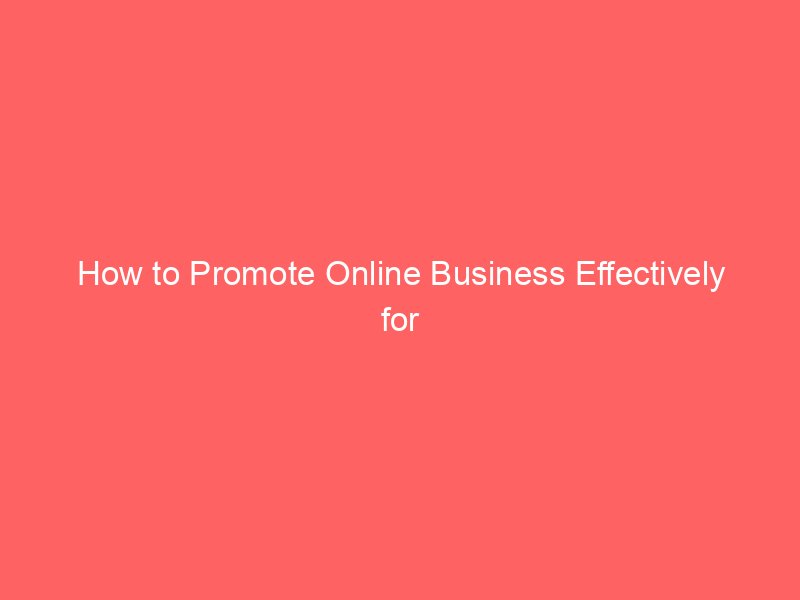 How to Promote Online Business Effectively for Rapid Growth